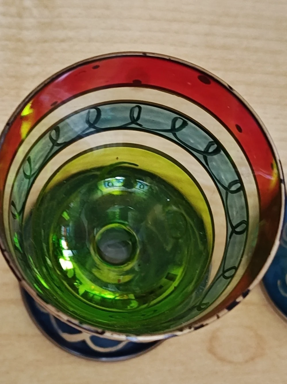 Pier 1 Imports Festive Stripe Multi-Color Hand Painted Shot Glasses - Set of 3